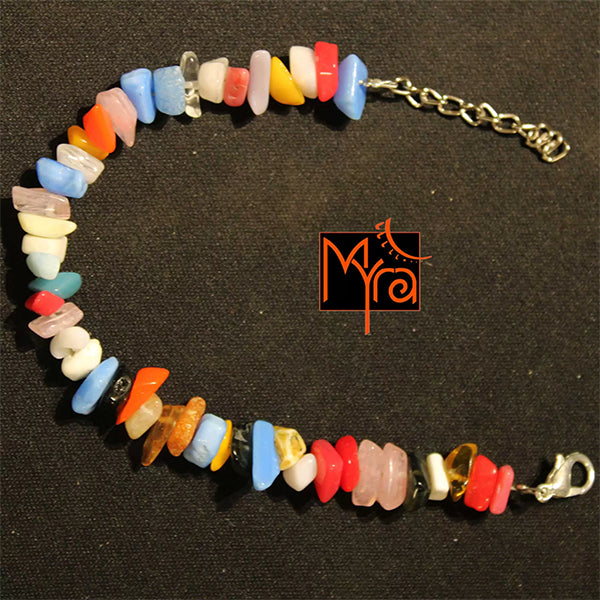 Multimulticolor Uncut Stone Bracelet