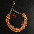 Orange Beaded Bunch Bracelet
