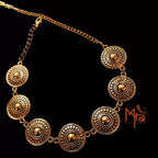 Abstract Sun Pattern Metal Choker : Golden