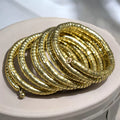 Snake Pattern Spring Bracelet : Golden