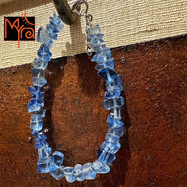Uncut Stone Bracelet : Glass Blue