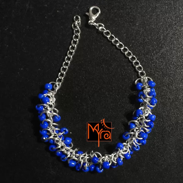 Blue Beaded Bunch Bracelet