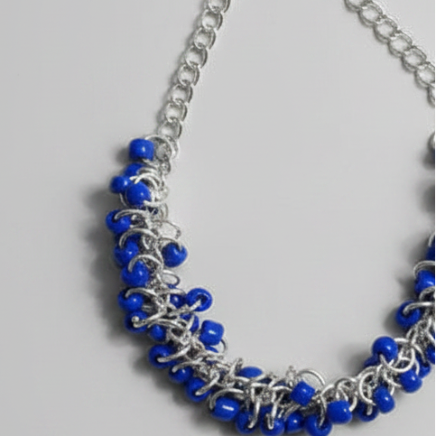 Blue Beaded Bunch Bracelet