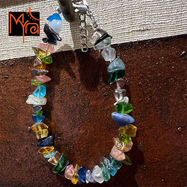 Uncut Stone Bracelet : Glass Multicolor