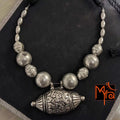 Drum Shaped Pendant with Lightweight Beads