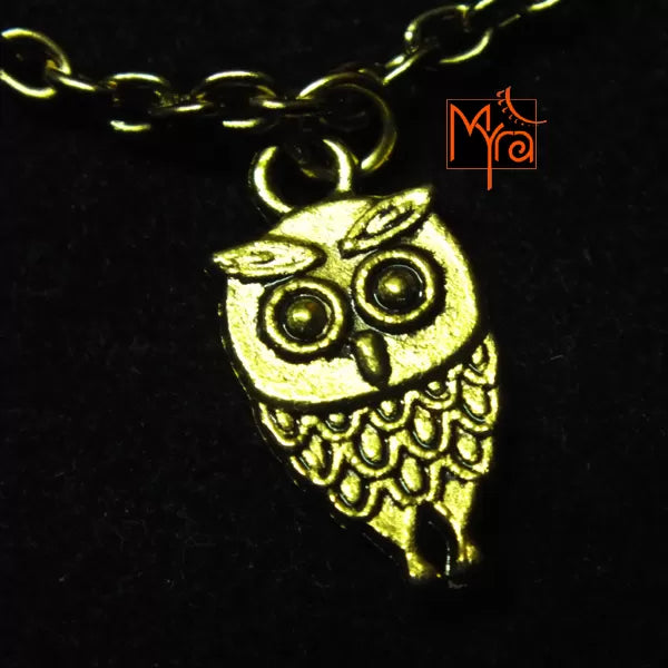 Metal Owl Charm Bracelet (Golden)
