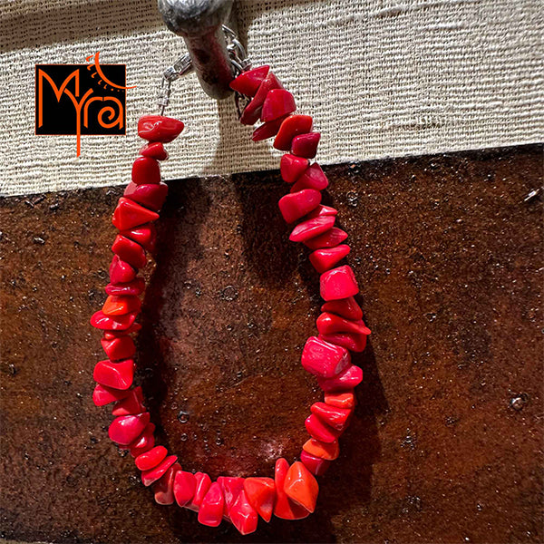 Uncut Stone Bracelet : Candy Red