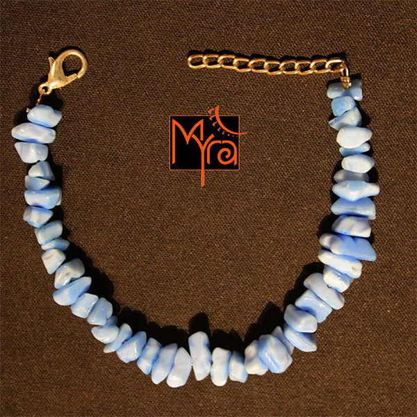 Light Blue Uncut Stone Bracelet