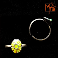 Lemon Yellow Enameled Ring
