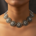 Dandelion Metal Choker : Silver