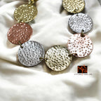 Triple Metal Coin-Patterned Beaten Bracelet