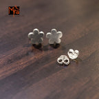 Silver Floral Stud Earrings