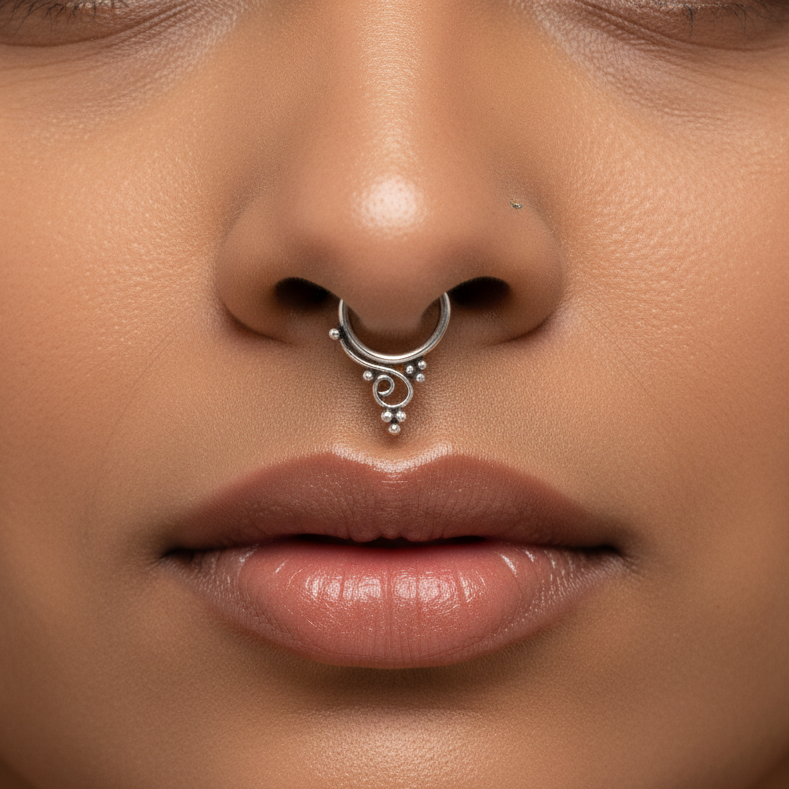 Tila - 925 Sterling Silver Clip-On Septum Ring