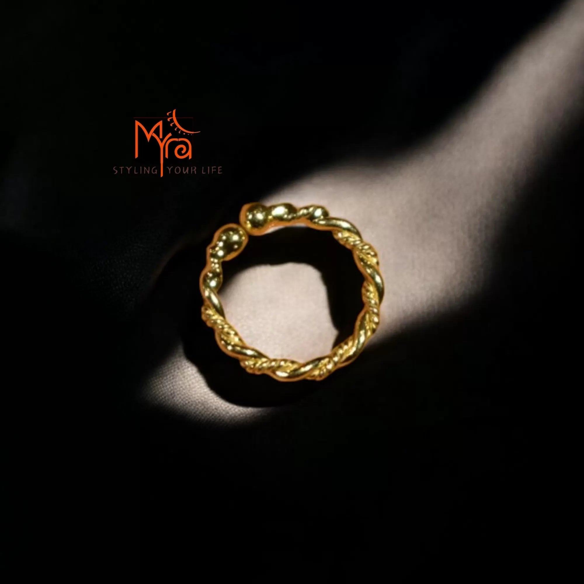 Golden Knot Duo Clip-On Septum Ring 92.5 sterling silver no piercing MYRA