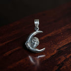 Buy silver skull crescent moon pendant online India MYRA