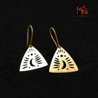 Naksha - Triangle Patterned Brass Earrings