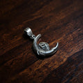 Silver Skull and Moon Pendant 92.5 sterling silver MYRA