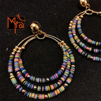 Triple Layered Beaded Hoops : Multicolor