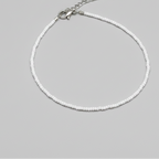 Plain Beaded Anklet : White