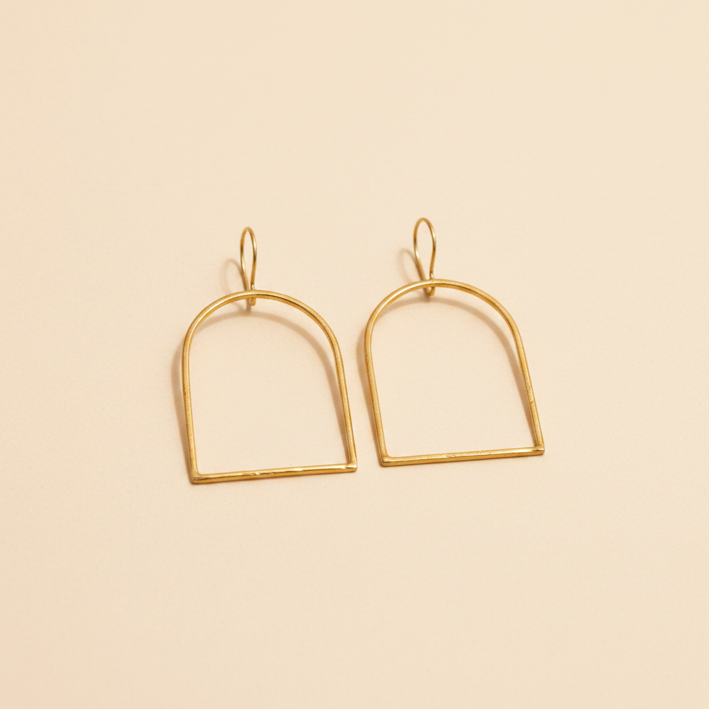 Bird Cage Brass Wire Earrings