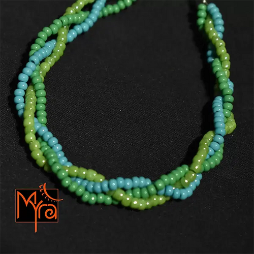 Braided Anklet : Light Green, Turquoise