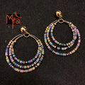 Triple Layered Beaded Hoops : Multicolor