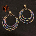 Triple Layered Beaded Hoops : Multicolor