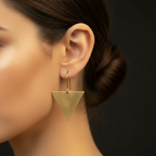 Kona - Triangle Brass Earrings
