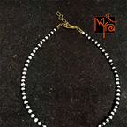 Plain Beaded Anklet : Black & White