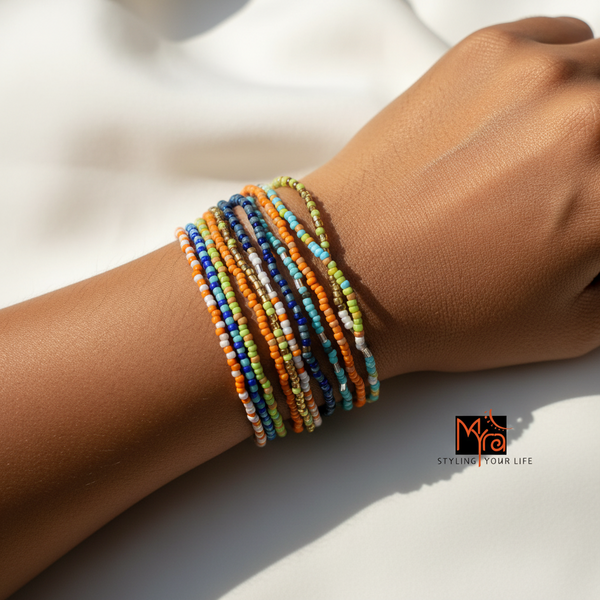 Multicolored Bead Bunch Bracelet