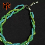 Braided Anklet : Light Green, Turquoise