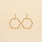 Hexagon Brass Wire Earrings