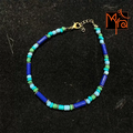 Pipe & Bead Anklet : Navy Blue, Sky Blue, Green