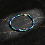 Pipe & Bead Anklet : Navy Blue, Sky Blue, Green