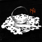Flower Shaped Mirrorwork Ring