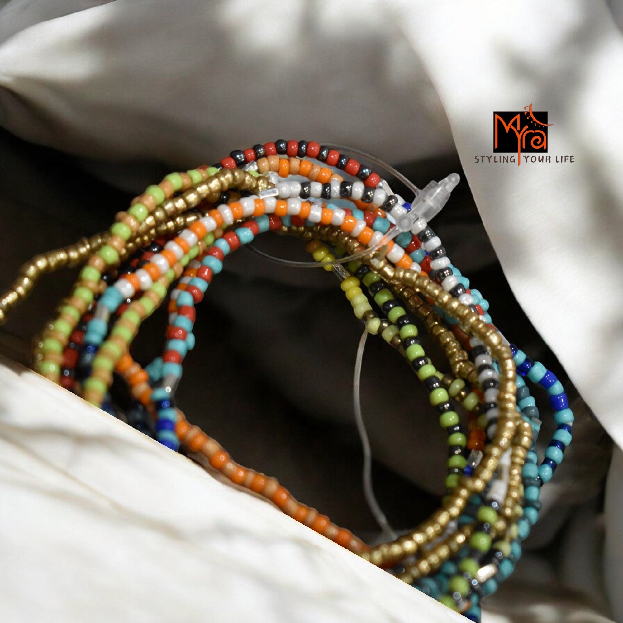 Multicolored Bead Bunch Bracelet