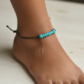 Turquoise Beaded String Anklet