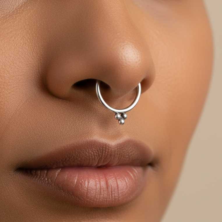 Sutra - 925 Sterling Silver Clip-On Septum Ring