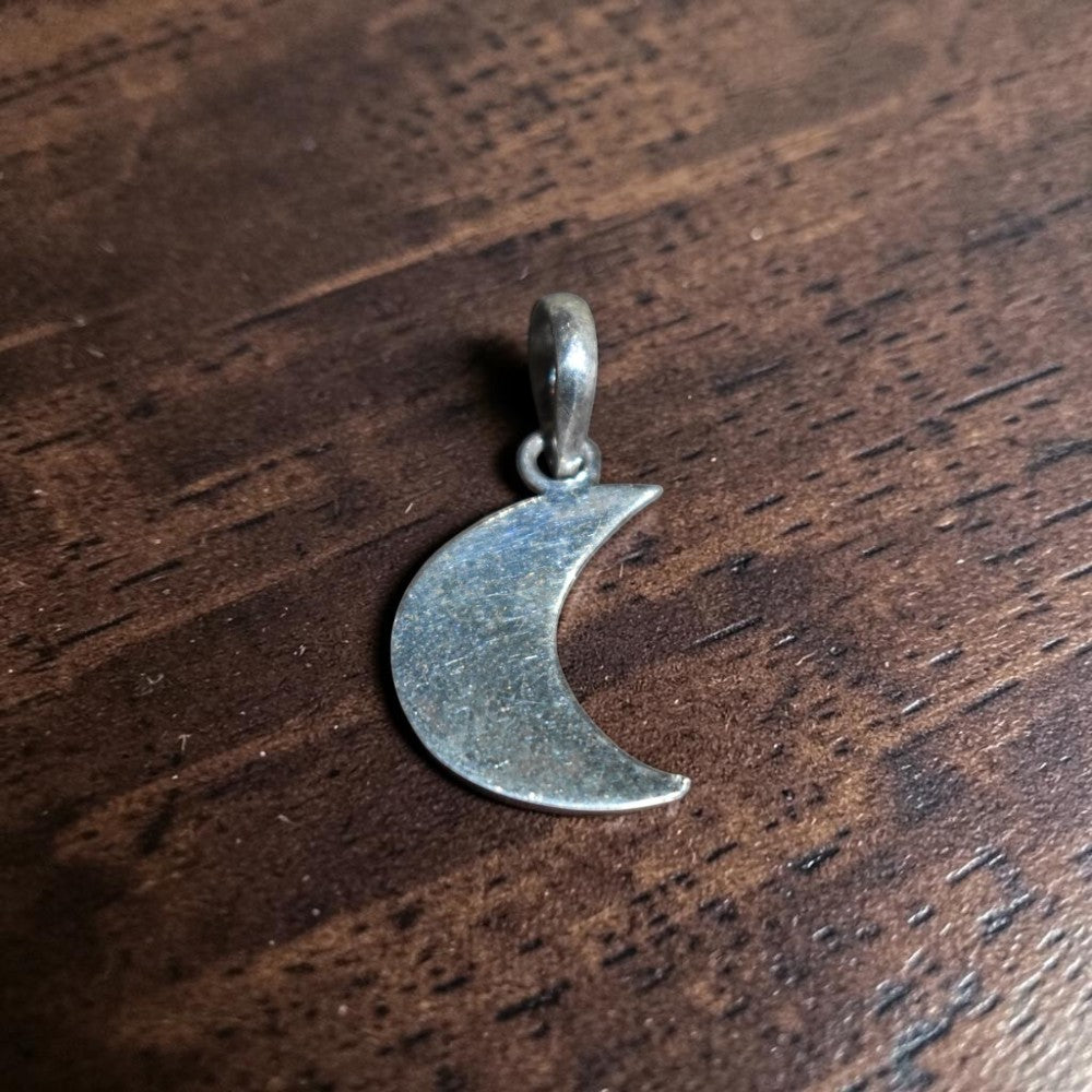 Handcrafted pure silver crescent moon pendant MYRA