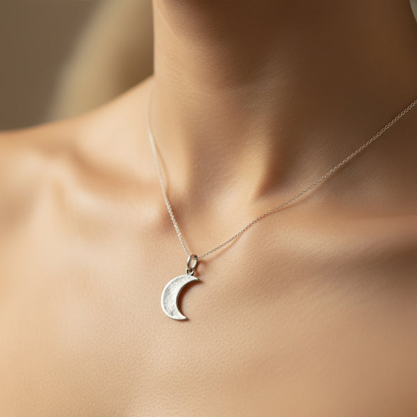 Silver Crescent Moon Pendant