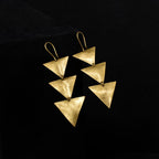 Traya - Three Layered Triangle Brass Earrings