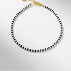 Plain Beaded Anklet : Black & White