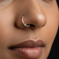 Double Ball Rope Nose Ring - 925 Sterling Silver