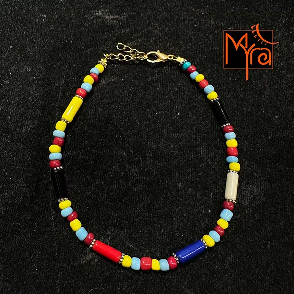 Pipe & Bead Anklet : Multicoloured