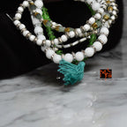 White & Green Bead Bunch Bracelet