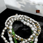 White & Green Bead Bunch Bracelet