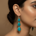 Triple Teardrop Earring : Turquoise