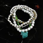White & Green Bead Bunch Bracelet