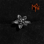 Flower Shaped Oxidised Ring