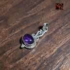 Buy amethyst pure silver pendant India MYRA